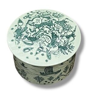 MCM Danish Nymolle Trinket Box Hoyrup Viking Battle Ships Ltd Edition Ceramic